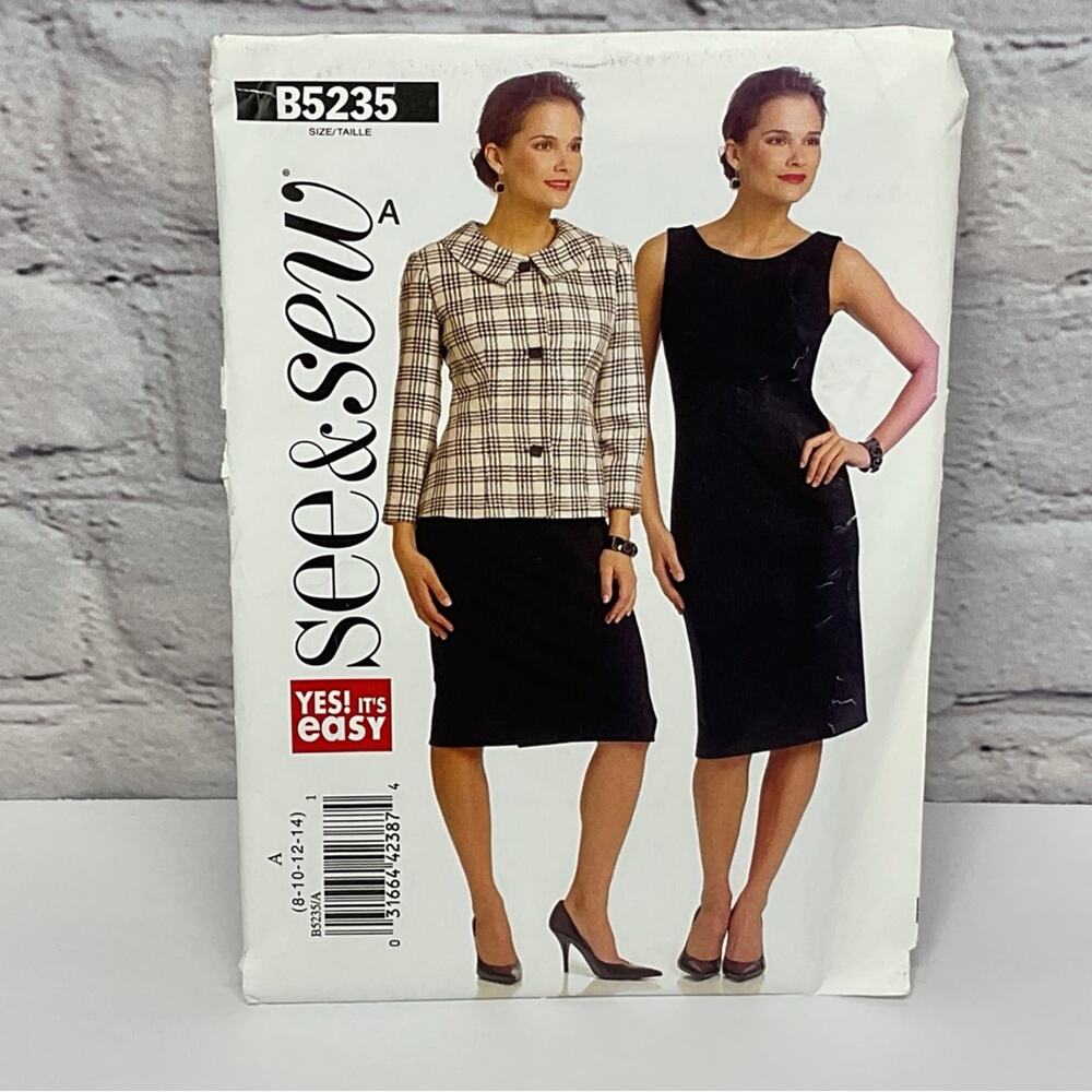 See & Sew Sewing Pattern B5235 Dress & Jacket Women's Sizes 8-14 Uncut Business